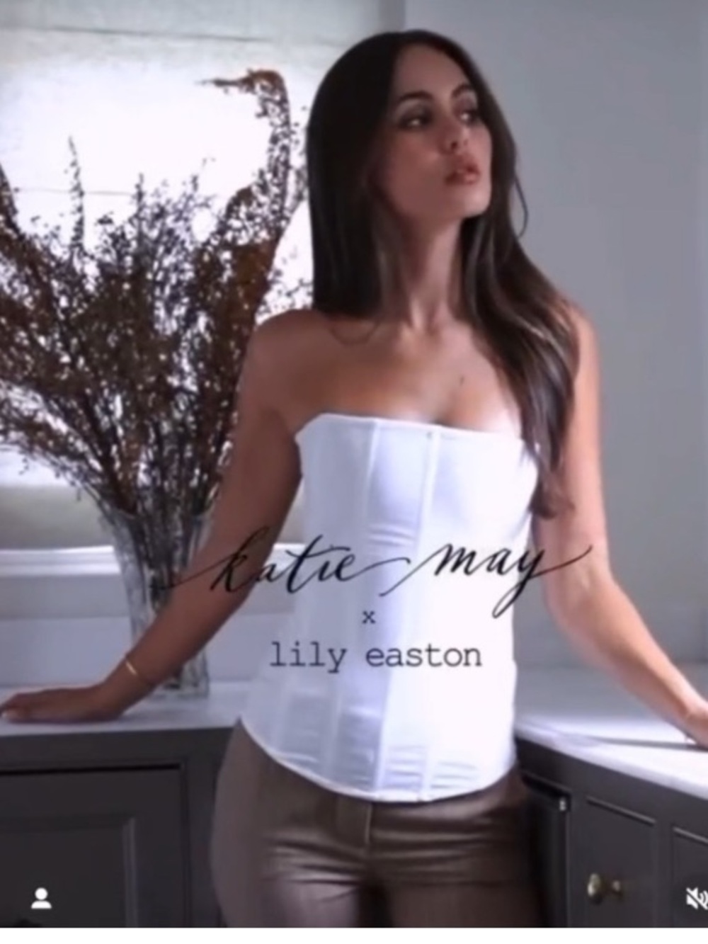 Katie May X Lily Easton ivory Jade Structured Boned Corset Top S